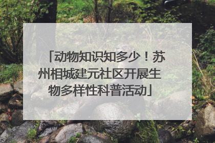 动物知识知多少！苏州相城建元社区开展生物多样性科普活动