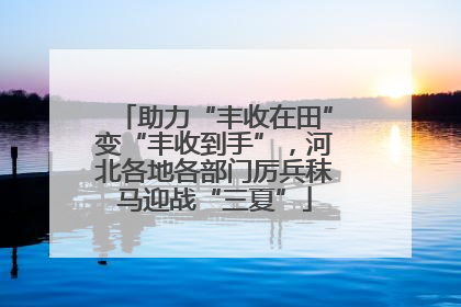 助力“丰收在田”变“丰收到手”，河北各地各部门厉兵秣马迎战“三夏”