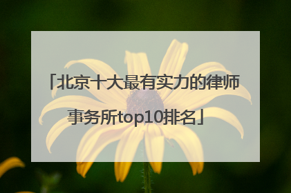 北京十大最有实力的律师事务所top10排名