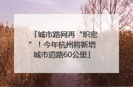 城市路网再“织密”！今年杭州将新增城市道路60公里