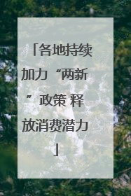 各地持续加力“两新”政策 释放消费潜力