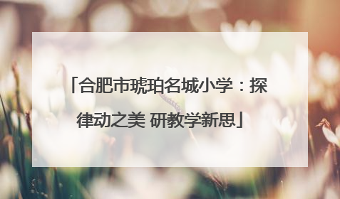 合肥市琥珀名城小学：探律动之美 研教学新思