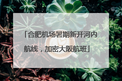合肥机场暑期新开河内航线，加密大阪航班