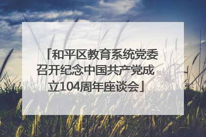 和平区教育系统党委召开纪念中国共产党成立104周年座谈会