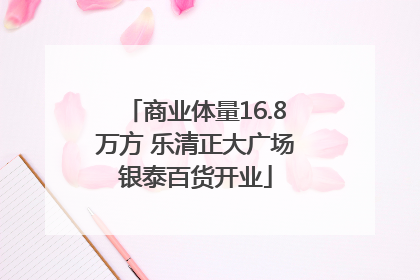商业体量16.8万方 乐清正大广场银泰百货开业