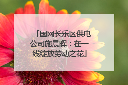 国网长乐区供电公司施晨晖：在一线绽放劳动之花