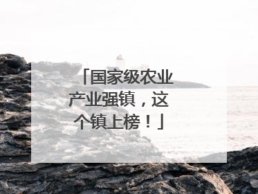 国家级农业产业强镇，这个镇上榜！