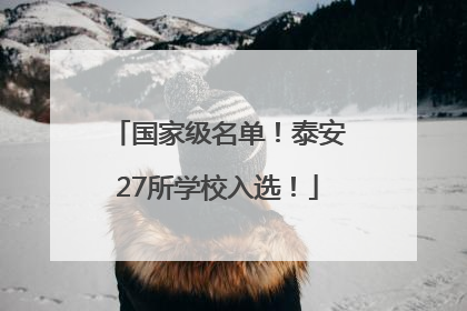 国家级名单！泰安27所学校入选！