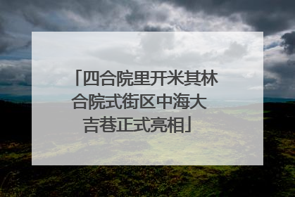 四合院里开米其林 合院式街区中海大吉巷正式亮相
