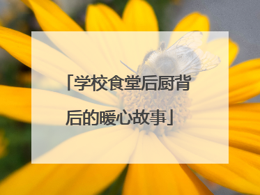 学校食堂后厨背后的暖心故事