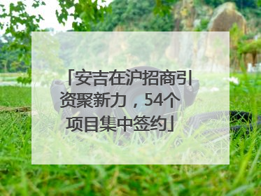 安吉在沪招商引资聚新力，54个项目集中签约