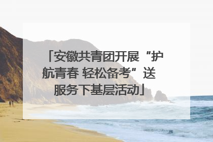 安徽共青团开展“护航青春 轻松备考”送服务下基层活动