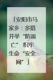 安阳市马家乡：多措并举“防溺亡” 织牢生命“安全网”