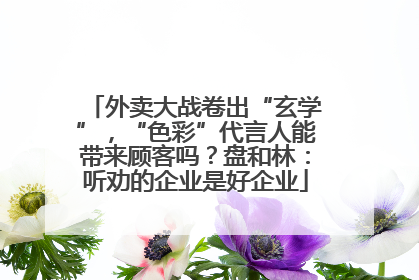 外卖大战卷出“玄学”，“色彩”代言人能带来顾客吗？盘和林：听劝的企业是好企业