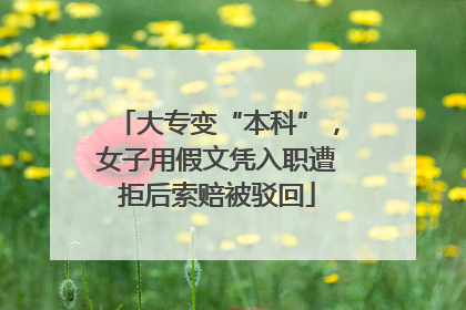 大专变“本科”，女子用假文凭入职遭拒后索赔被驳回