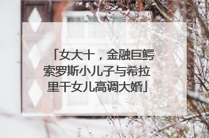 女大十，金融巨鳄索罗斯小儿子与希拉里干女儿高调大婚