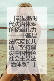 彰显新时代法治体系的磅礴伟力——中基层法院院长共话“坚持建设中国特色社会主义法治体系”