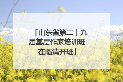 山东省第二十九届基层作家培训班在临清开班