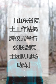 山东省院士工作站揭牌仪式举行 张联盟院士团队现场助阵