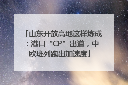 山东开放高地这样炼成：港口“CP”出道，中欧班列跑出加速度