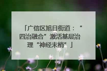 广信区旭日街道：“四治融合”激活基层治理“神经末梢”