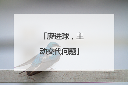 廖进球，主动交代问题