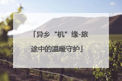 异乡“机”缘-旅途中的温暖守护