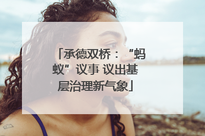 承德双桥：“蚂蚁”议事 议出基层治理新气象