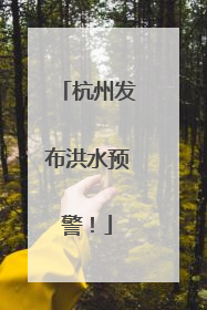 杭州发布洪水预警！