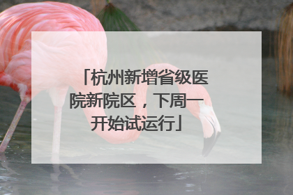 杭州新增省级医院新院区，下周一开始试运行