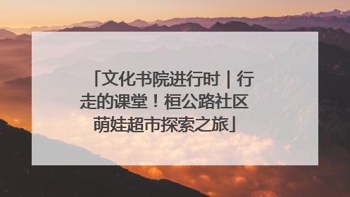 文化书院进行时｜行走的课堂！桓公路社区萌娃超市探索之旅
