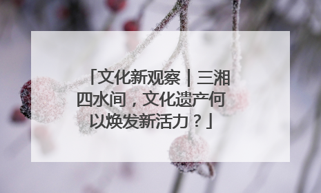 文化新观察｜三湘四水间，文化遗产何以焕发新活力？
