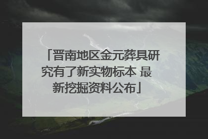 晋南地区金元葬具研究有了新实物标本 最新挖掘资料公布