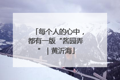 每个人的心中，都有一版“酱园弄”｜黄沂海