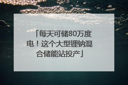 每天可储80万度电！这个大型锂钠混合储能站投产