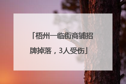 梧州一临街商铺招牌掉落，3人受伤