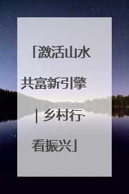激活山水共富新引擎｜乡村行·看振兴