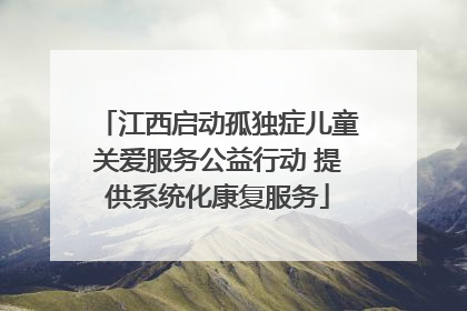 江西启动孤独症儿童关爱服务公益行动 提供系统化康复服务