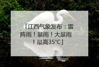 江西气象发布：雷阵雨！暴雨！大暴雨！最高35℃