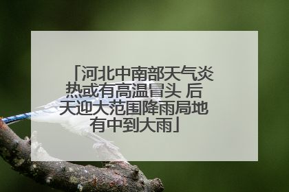 河北中南部天气炎热或有高温冒头 后天迎大范围降雨局地有中到大雨