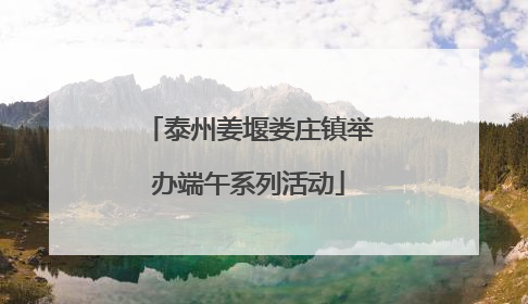 泰州姜堰娄庄镇举办端午系列活动