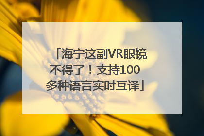 海宁这副VR眼镜不得了！支持100多种语言实时互译