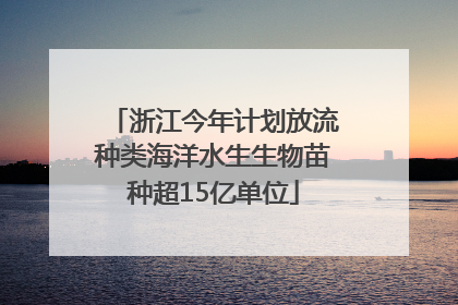 浙江今年计划放流种类海洋水生生物苗种超15亿单位