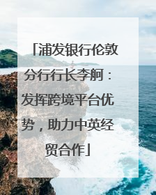浦发银行伦敦分行行长李舸：发挥跨境平台优势，助力中英经贸合作