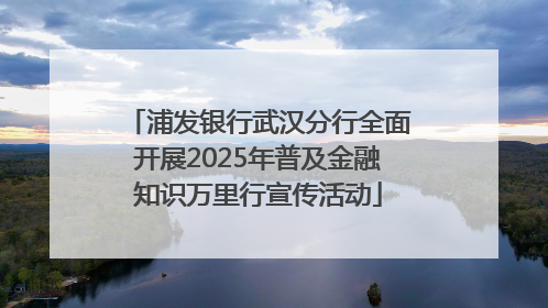 浦发银行武汉分行全面开展2025年普及金融知识万里行宣传活动