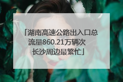 湖南高速公路出入口总流量860.21万辆次 长沙周边最繁忙