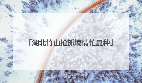 湖北竹山抢抓墒情忙夏种