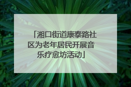 湘口街道康泰路社区为老年居民开展音乐疗愈坊活动
