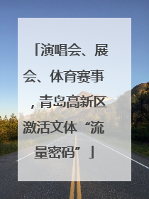 演唱会、展会、体育赛事，青岛高新区激活文体“流量密码”