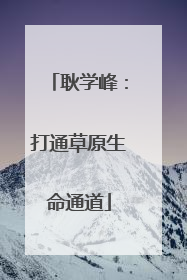 耿学峰：打通草原生命通道